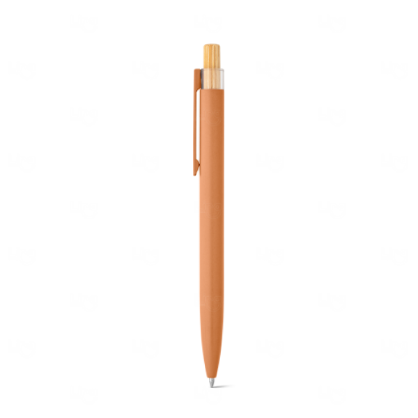 Caneta em Alumínio com Clipe de Bambu Personalizada 