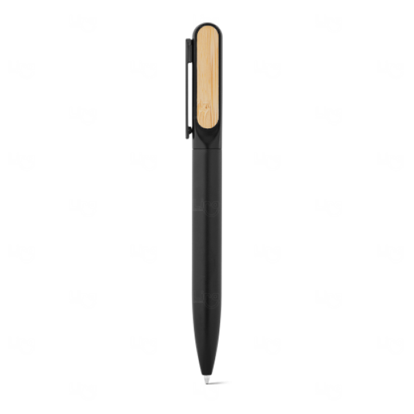 Caneta de Alumínio com Clip em Bambu Personalizada 