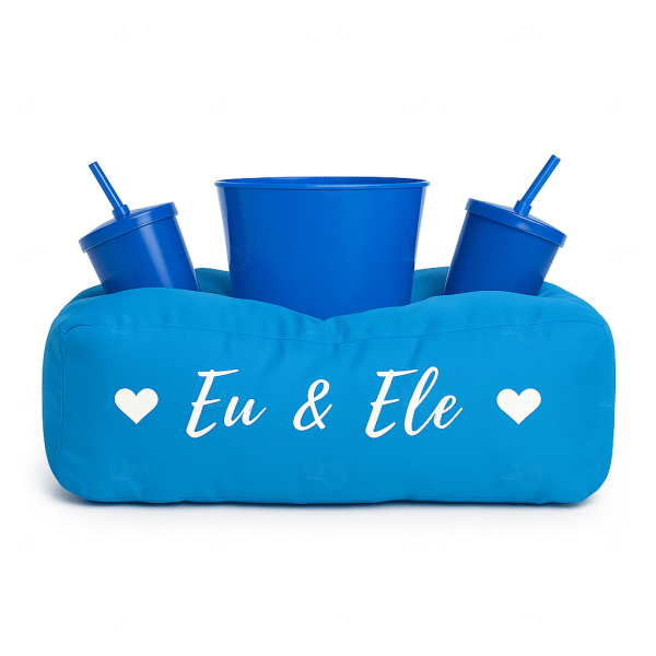 Almofada para Pipoca com Copos e Balde Personalizada