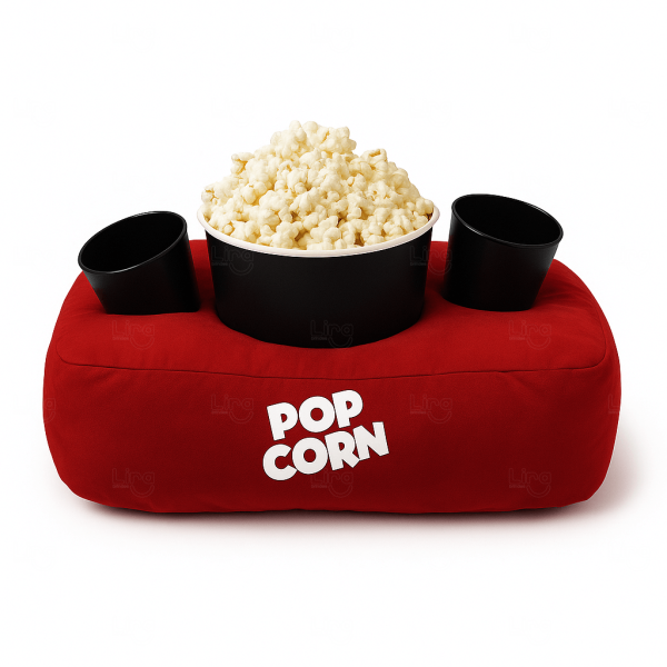 Almofada para Pipoca com Copos e Balde Personalizada 