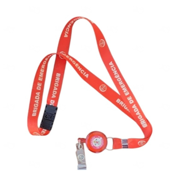 Cordão com Roller Clip Resinado e Trava Personalizado - 85 x 2 cm