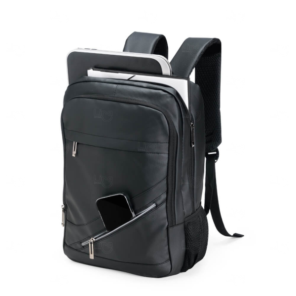 Mochila Executiva 18L em Couro Sintético Personalizada 
