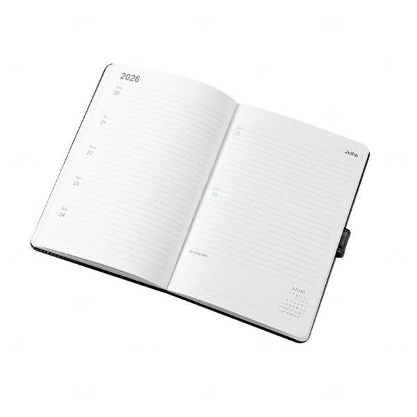 Agenda Semanal 2026 com Fecho Magnético Personalizada - 21x15cm 