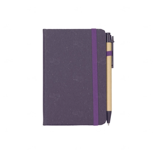 Moleskine em Fibra de Trigo com Caneta Personalizada - 14x9,3cm 