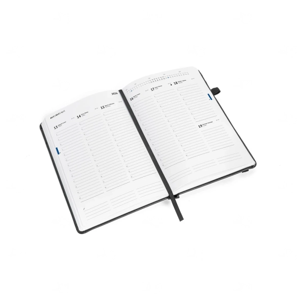 Agenda Semanal 2026 em PU Personalizada - 24,5x17,5cm 