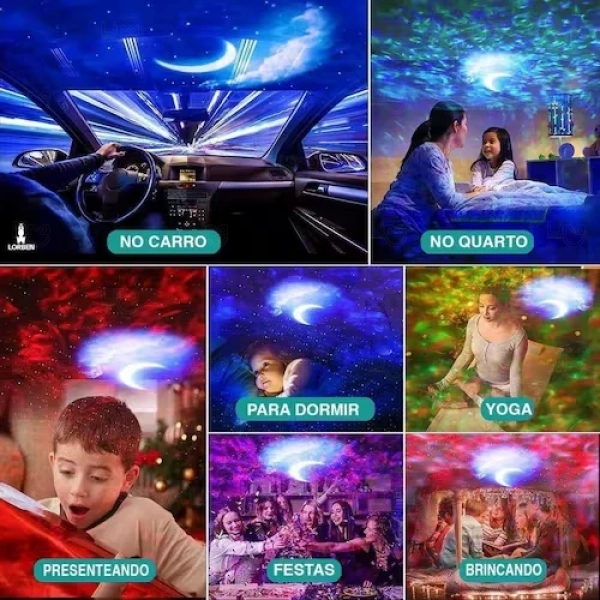 Luminária Astronauta Projetor de Galáxia Personalizada 