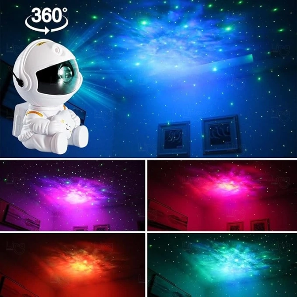 Luminária Astronauta Projetor de Galáxia Personalizada 
