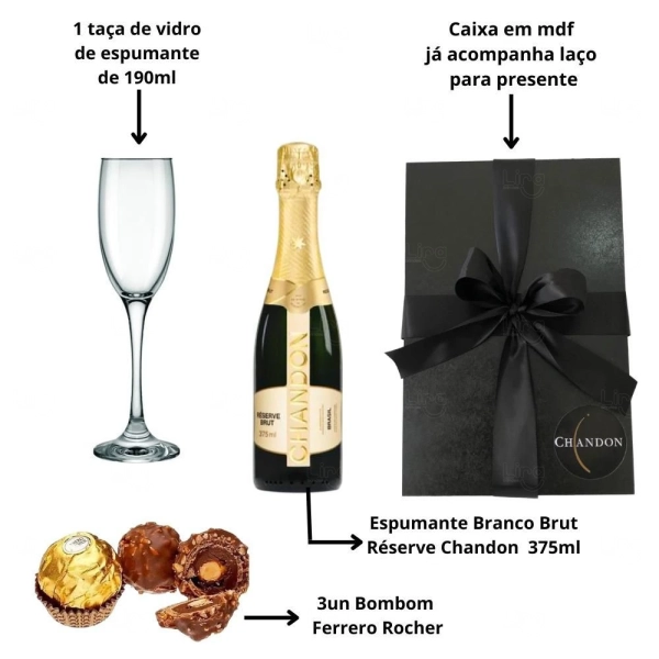 Kit Espumante com Taça Personalizado 