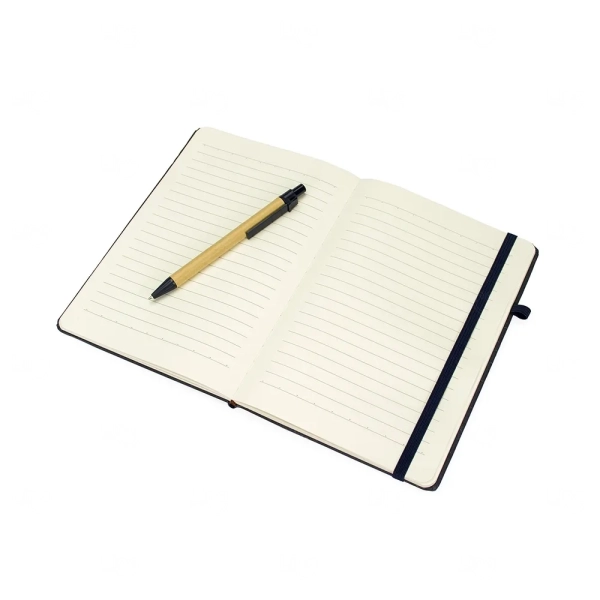 Moleskine Fibra de Arroz com Caneta Personalizada - 21x15,5 cm 