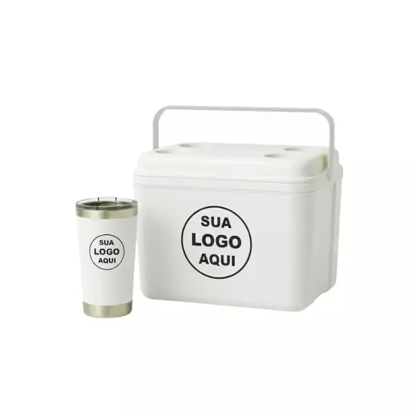 Kit Água de Coco Personalizado - Caixa 12L e Copo Térmico 500ml 
