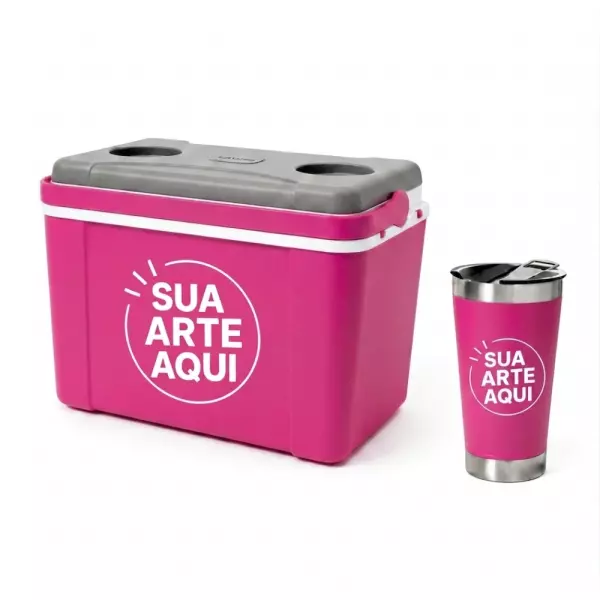 Kit Água de Coco Personalizado - Caixa 12L e Copo Térmico 500ml 