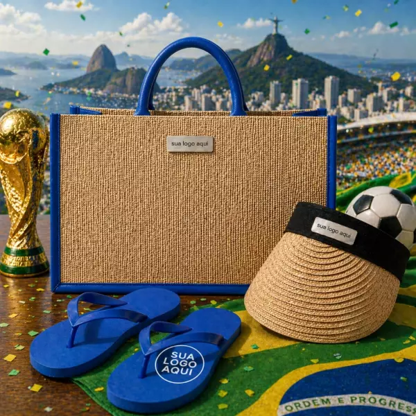 Kit Férias Personalizado - Sacola, Viseira e Chinelo