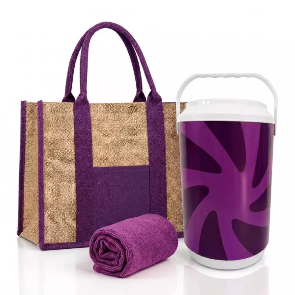 Kit Verão Personalizado - Cooler, Sacola de Linho e Toalha 