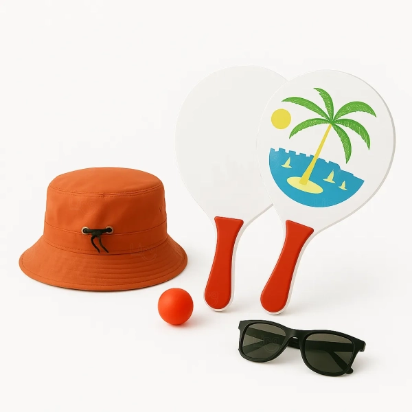 Kit Litoral Personalizado - Chapéu Bucket, Frescobol e Óculos 