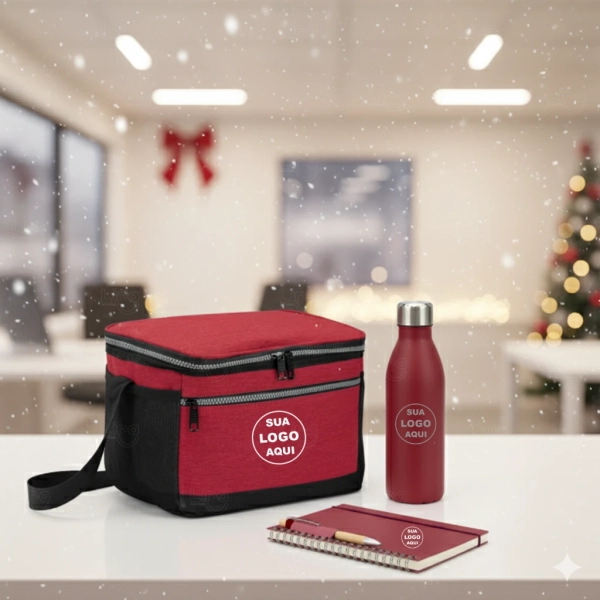 Kit Onboarding Personalizado - Bolsa Térmica, Garrafa e Caderno 
