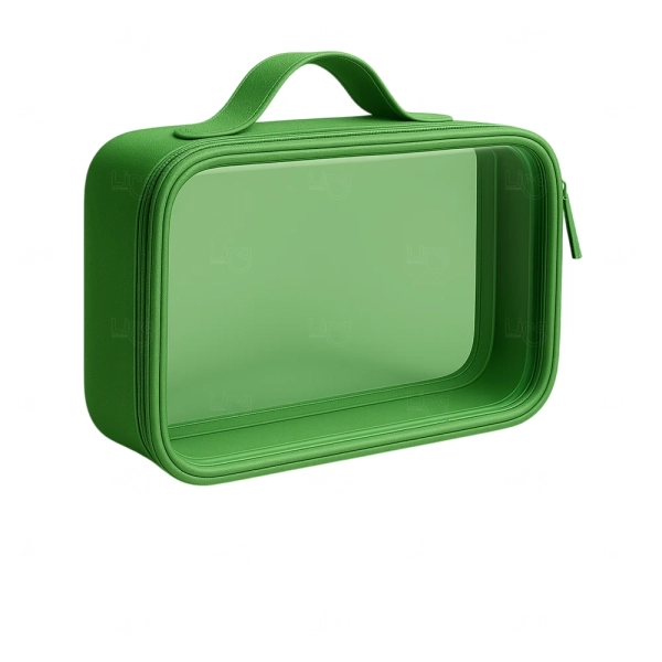 Bolsa Necessaire Cristal e Couro Sintético - 11,5 x 39,3 cm 