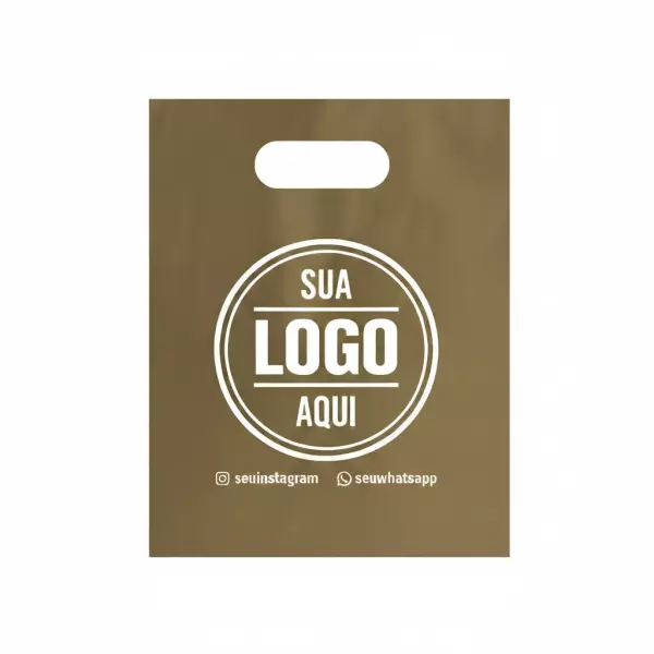 Sacola Plástica Alça Vazada Personalizada - 25x35 cm 