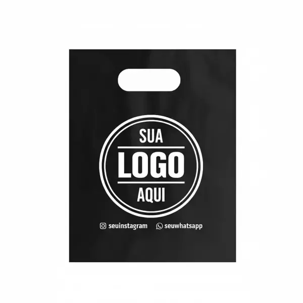 Sacola Plástica Alça Vazada Personalizada - 25x35 cm 