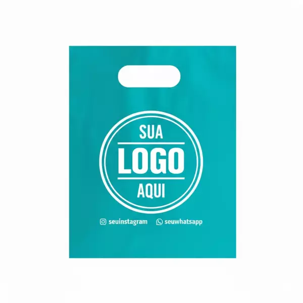 Sacola Plástica Alça Vazada Personalizada - 25x35 cm 