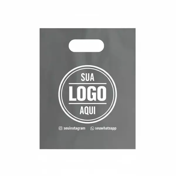 Sacola Plástica Alça Vazada Personalizada - 25x35 cm 