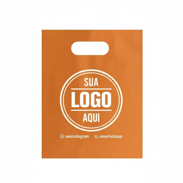 Sacola Plástica Alça Vazada Personalizada - 25x35 cm 