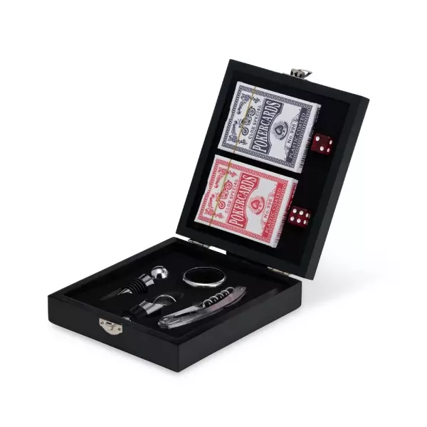 Kit Vinho com Jogo de Baralho Personalizado