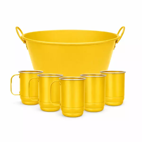 Kit Balde de Gelo com 5 Canecas Personalizado para Eventos 