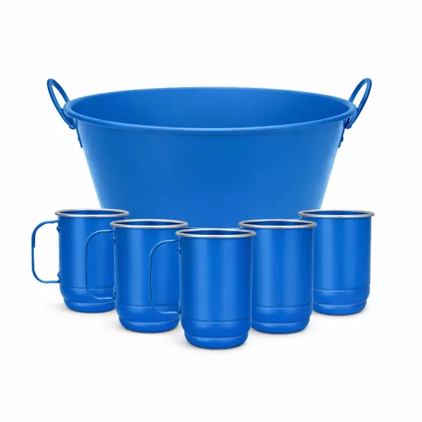 Kit Balde de Gelo com 5 Canecas Personalizado para Eventos 
