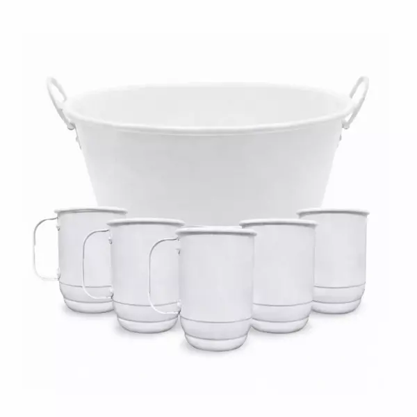 Kit Balde de Gelo com 5 Canecas Personalizado para Eventos 