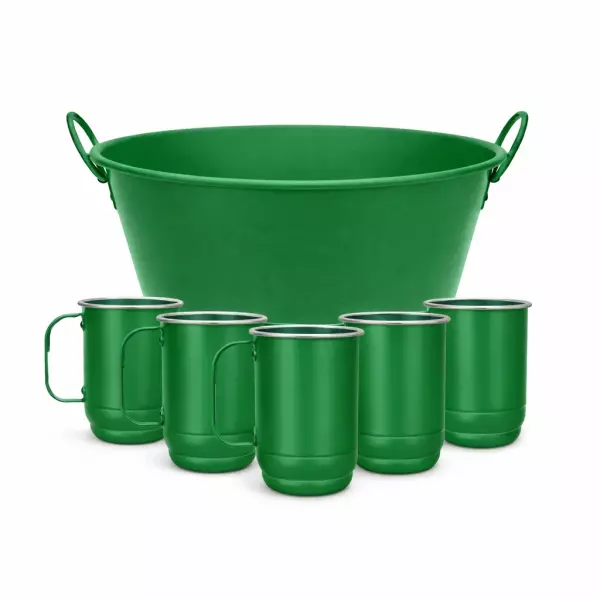 Kit Balde de Gelo com 5 Canecas Personalizado para Eventos 