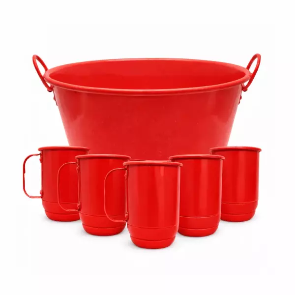 Kit Balde de Gelo com 5 Canecas Personalizado para Eventos 
