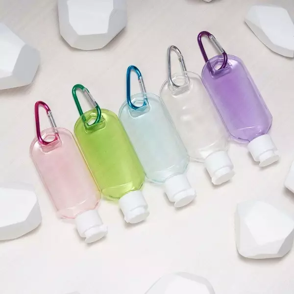 Frasco Plástico 55ml com Mosquetão Personalizado 