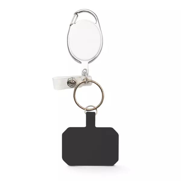 Chaveiro Retrátil Mosquetão com Suporte Celular 
