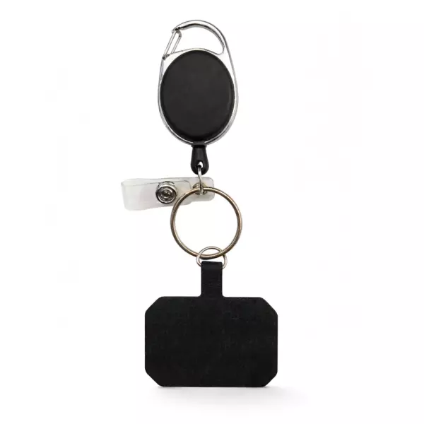 Chaveiro Retrátil Mosquetão com Suporte Celular 