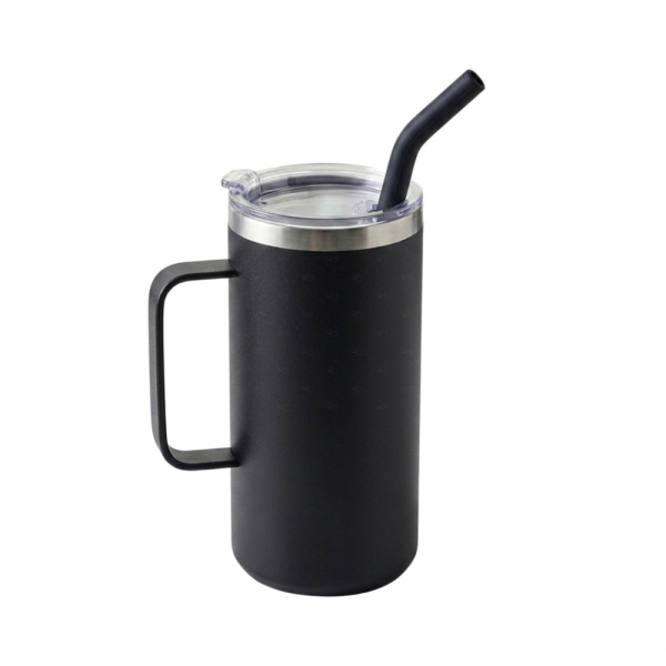 Caneca Térmica 600ml com Canudo Personalizada 
