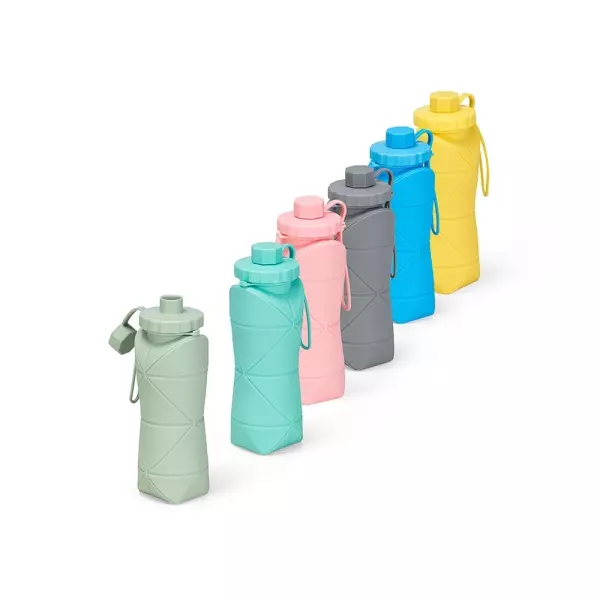 Garrafa Dobrável Silicone 600ml Personalizada 