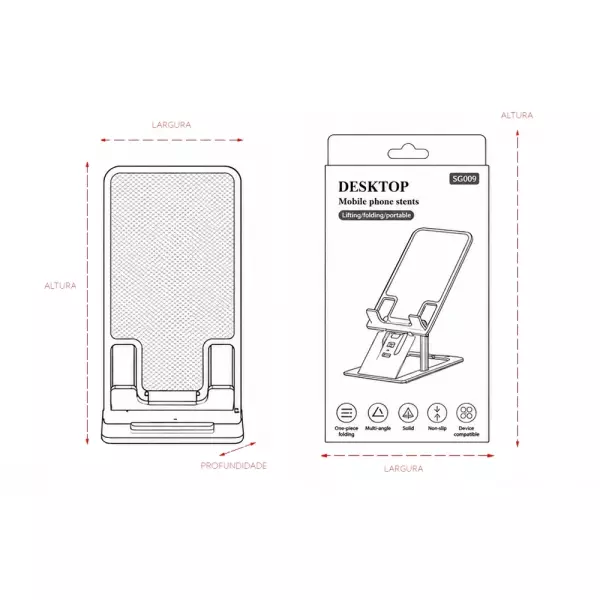 Suporte para Celular em Alumínio Personalizado 
