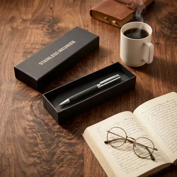 Caneta em Inox com Caixa Presente Personalizada 