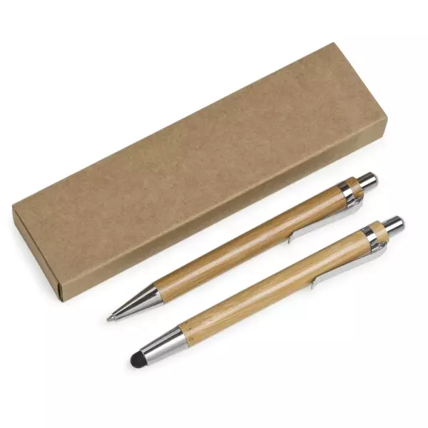 Kit Ecológico Caneta e Lapiseira em Bambu Personalizado 
