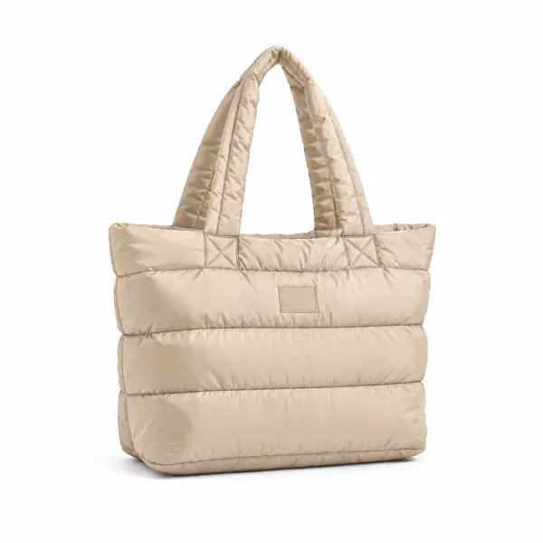 Sacola Puffer para Notebook Personalizada Bege