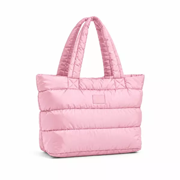 Sacola Puffer para Notebook Personalizada Rosa Claro