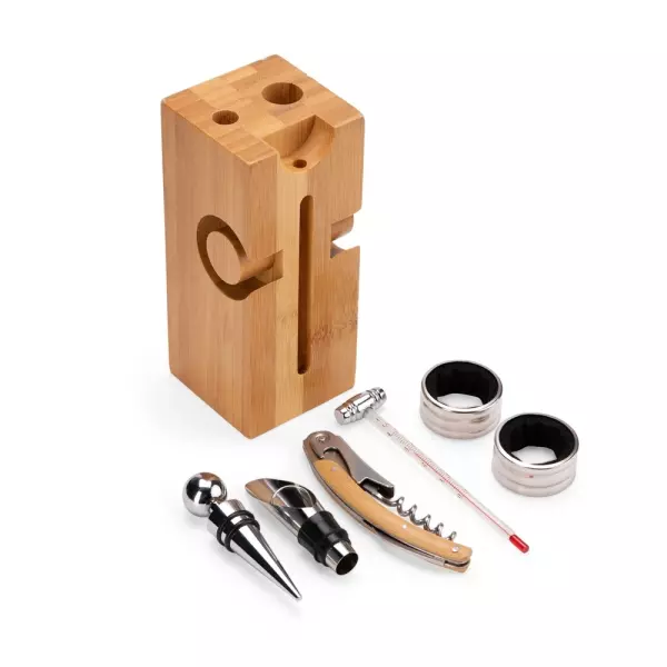 Kit Vinho 6 Peças em Bambu Personalizado