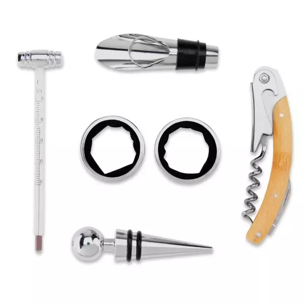 Kit Vinho 6 Peças em Bambu Personalizado 