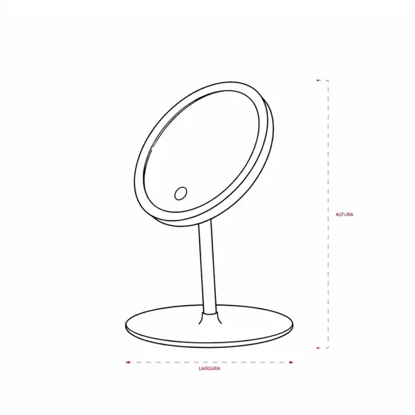 Espelho de Mesa com LED Personalizado 