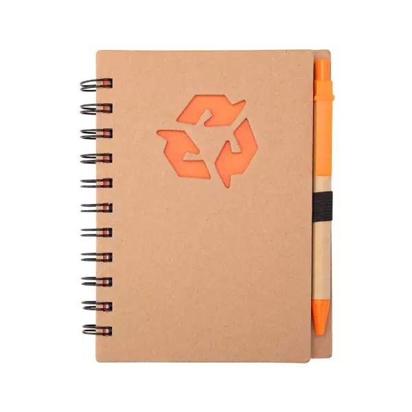 Caderno Ecológico Kraft com Caneta Personalizado - 16 x 12,7 cm 