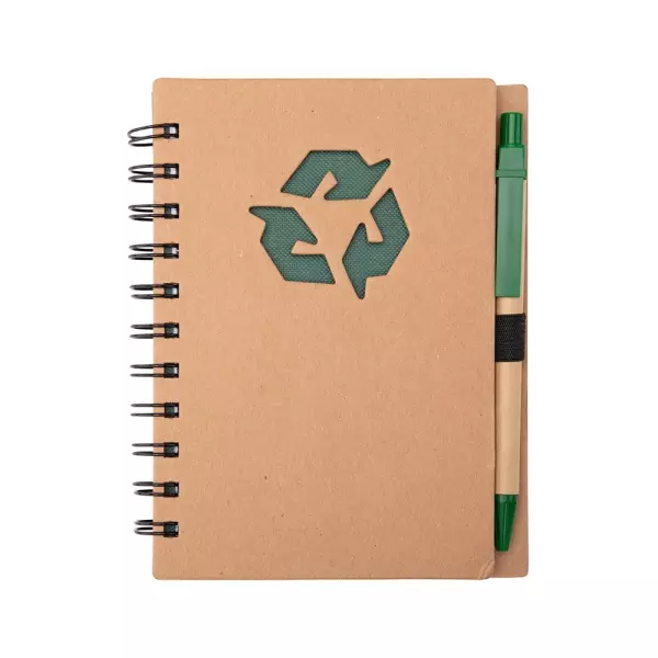 Caderno Ecológico Kraft com Caneta Personalizado - 16 x 12,7 cm 