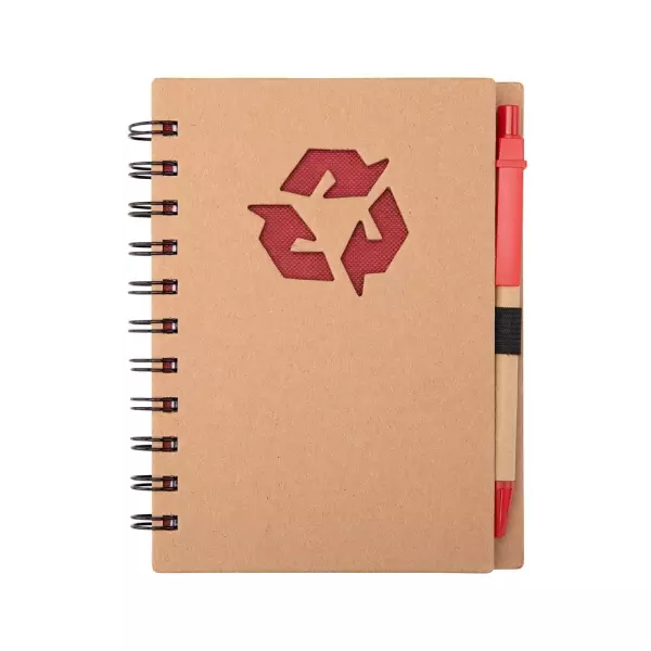 Caderno Ecológico Kraft com Caneta Personalizado - 16 x 12,7 cm 
