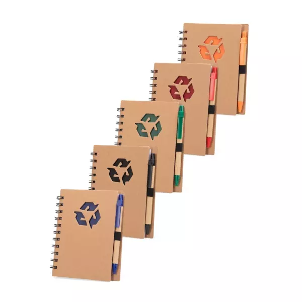 Caderno Ecológico Kraft com Caneta Personalizado - 16 x 12,7 cm 