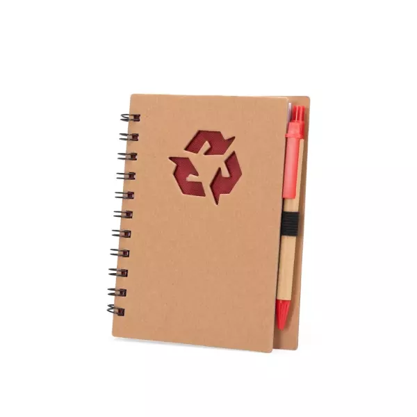 Caderno Ecológico Kraft com Caneta Personalizado - 16 x 12,7 cm 
