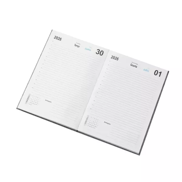 Agenda Diária 2026 Linho Personalizada 